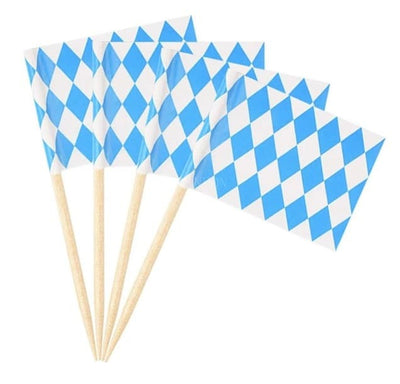 Oktoberfest Party Blue & White Flag Food Picks (12)