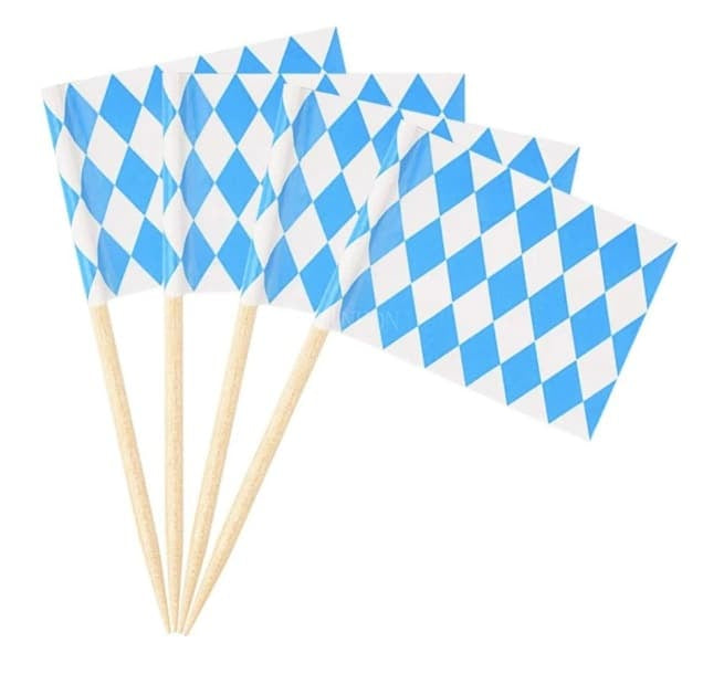 Oktoberfest Party Blue & White Flag Food Picks (12)