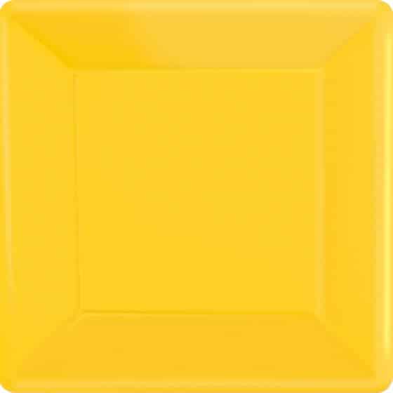 Paper Square Plates Yellow 17cm (20)