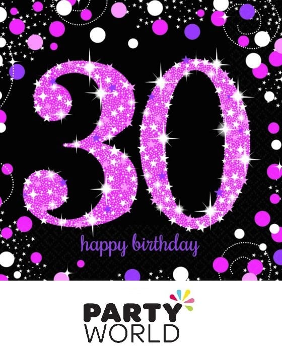 Sparkling Celebration Happy Birthday Luncheon Napkins 30th (16)