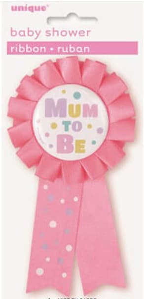 Pink Mum To Be Ribbon Badge
