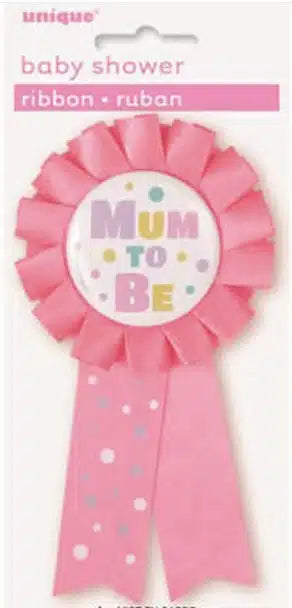 Pink Mum To Be Ribbon Badge