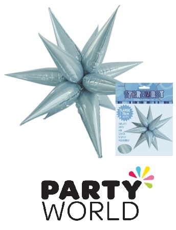 Powder Blue Starburst Foil Balloon Set