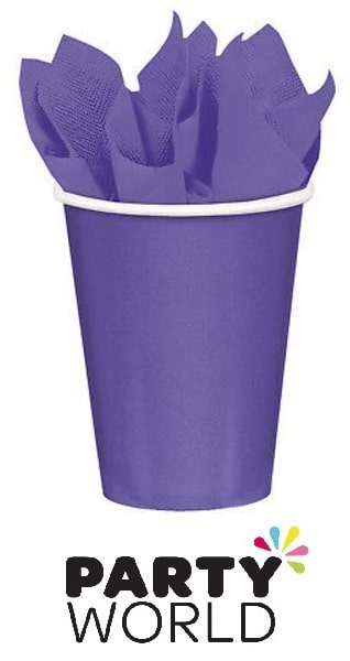 Purple Party Large 12oz Paper Cups (10)
