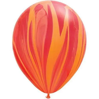 Uninflated - Balloon Single Red/Orange Marble
