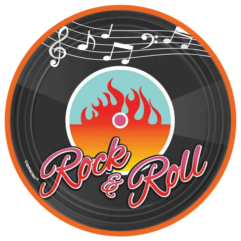 50s Rock N Roll Party 7inch Paper Plates (8)