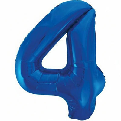 Giant Royal Blue Foil Number Balloon - 4