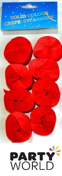 Orange Mini Crepe Streamers 2.5 cm wide x 10m long (8 rolls)