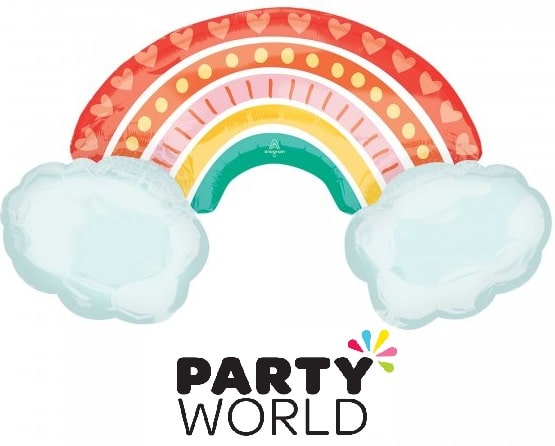 Rainbow And Cloud Party Foil Large Balloon