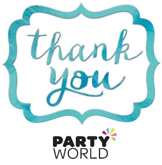 Robins Egg Blue And White Thank You Stickers (50)