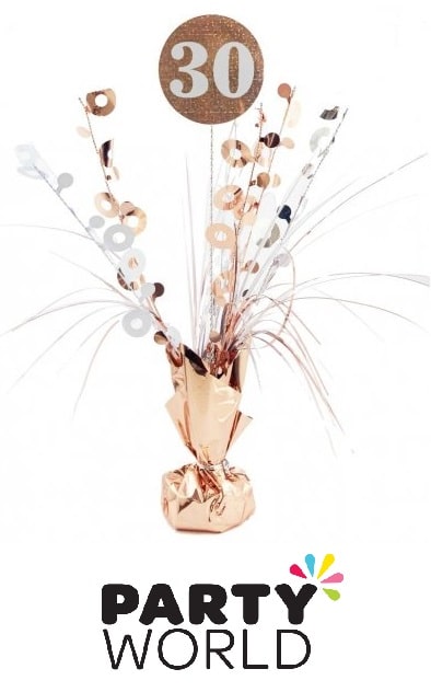 Rose Gold 30th Birthday Foil Spray Balloon Weight Decoration