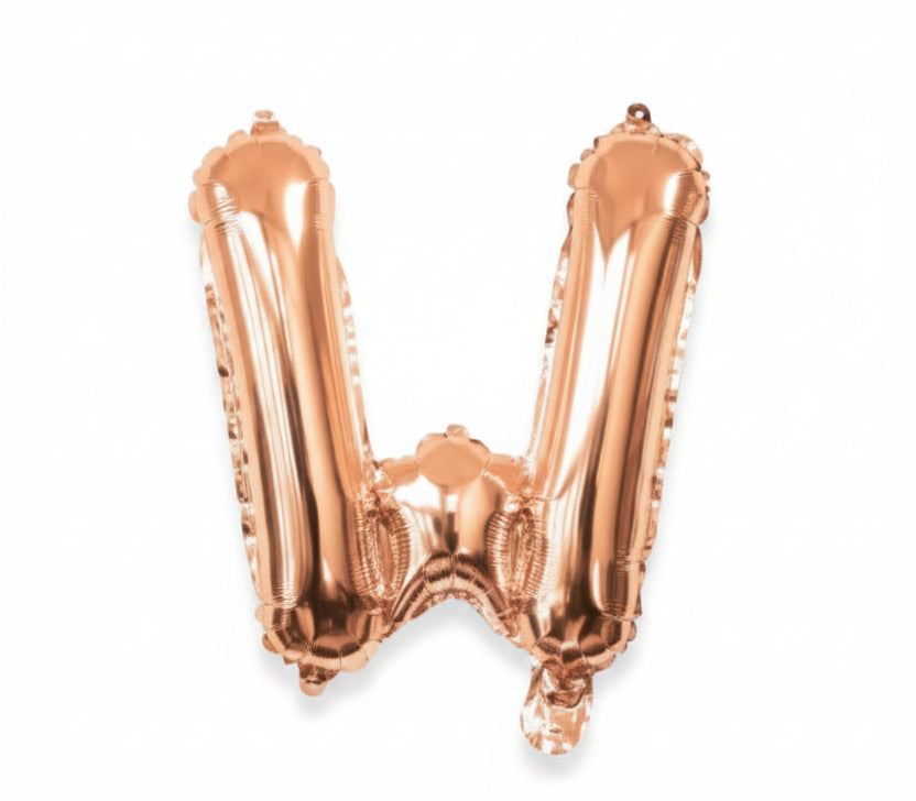 Rose Gold Letter W Foil Mini Balloon