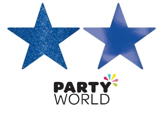 Royal Blue Glitter And Foil Star Cutouts 12.7cm (5pk)