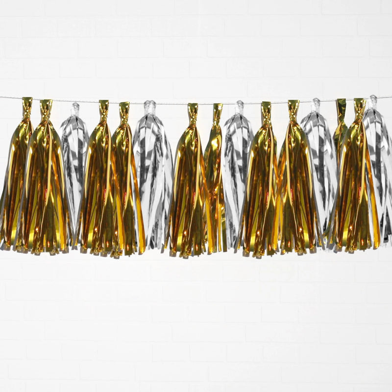 Gold &amp; Silver Tassel Garland - 30 tassels