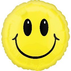 Foil Balloon Smiley Face Holographic