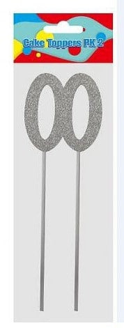 Diamante and Silver Number Cake Topper - 0