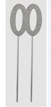 Silver Glitter Cake Topper Number 0 (2)