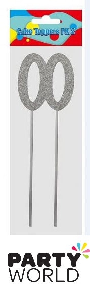 Silver Diamante Crystal Pick Cake Topper Number 9