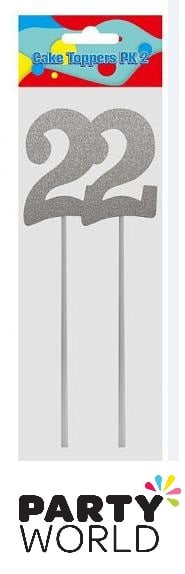 Silver Glitter Cake Topper Number 2 (2)