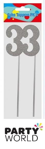 Silver Diamante Crystal Pick Cake Topper Number 3