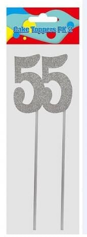 Diamante and Silver Number Cake Topper - 5