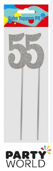 Silver Diamante Crystal Pick Cake Topper Number 5