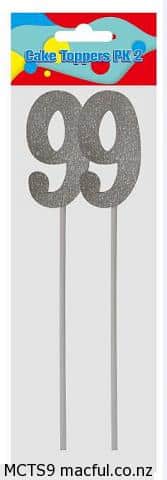 Silver Glitter Cake Topper Number 9 (2)