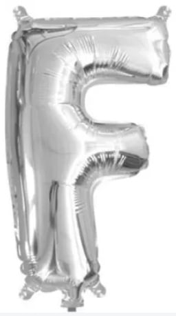 Silver Letter F Mini Foil Balloon
