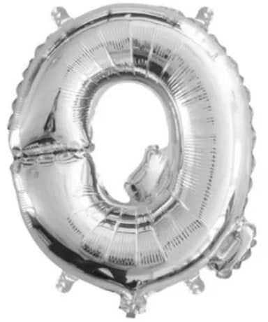 Silver Letter Q Mini Foil Balloon