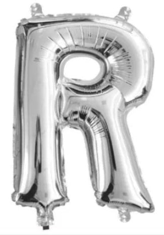 Silver Letter R Mini Foil Balloon