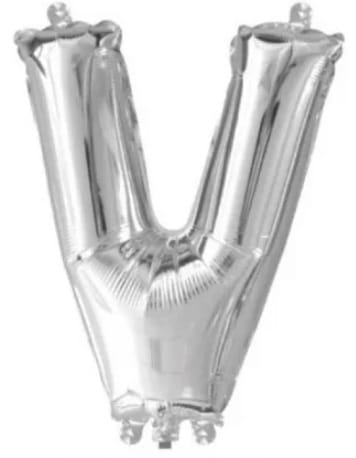 Silver Letter V Mini Foil Balloon
