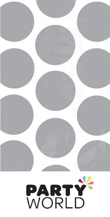 Silver Polka Dot Paper Treat Bags (10)