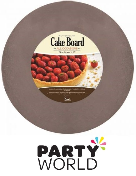 Silver Round 25cm Cake Boards (2pcs)