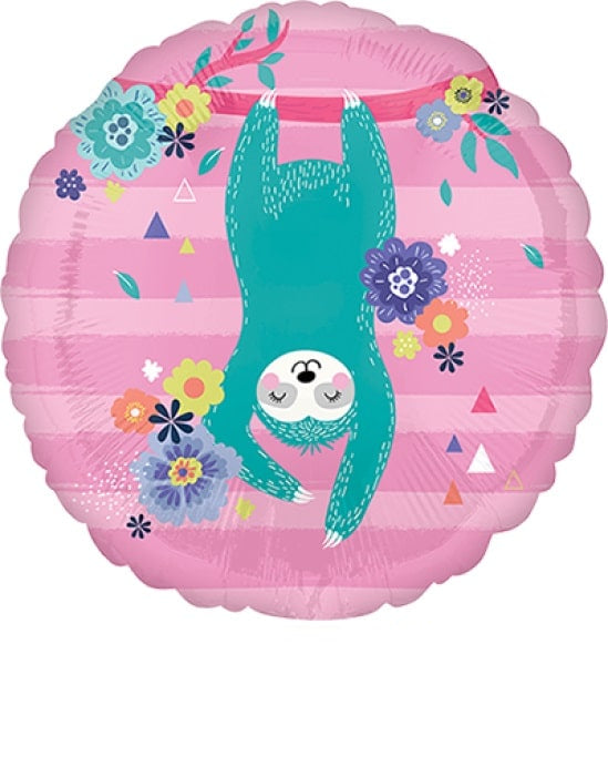 Sloth Party Round Foil 43cm Balloon