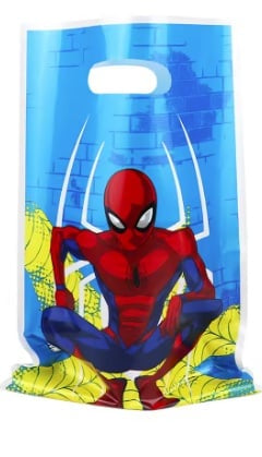 Spiderman Party Plastic Loot Bags 6pk