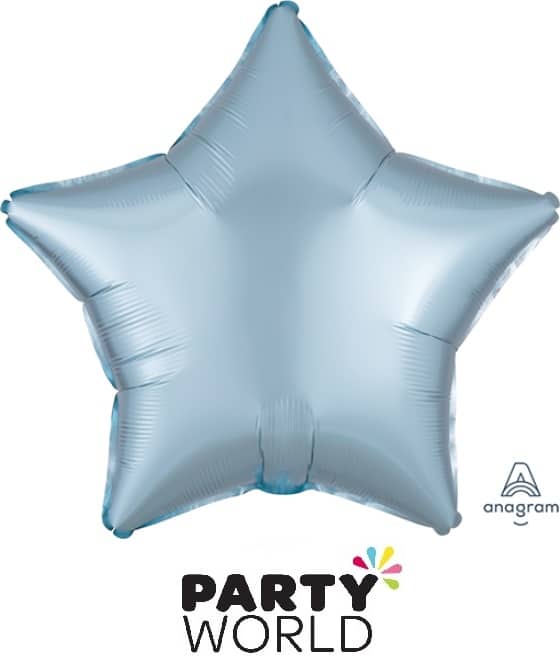 Star Shaped Steel Blue Satin Party Foil Balloon 48cm