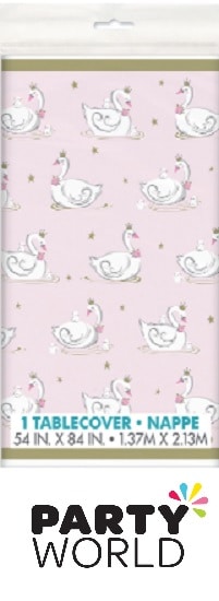 Swan Party Plastic Rectangular Tablecover