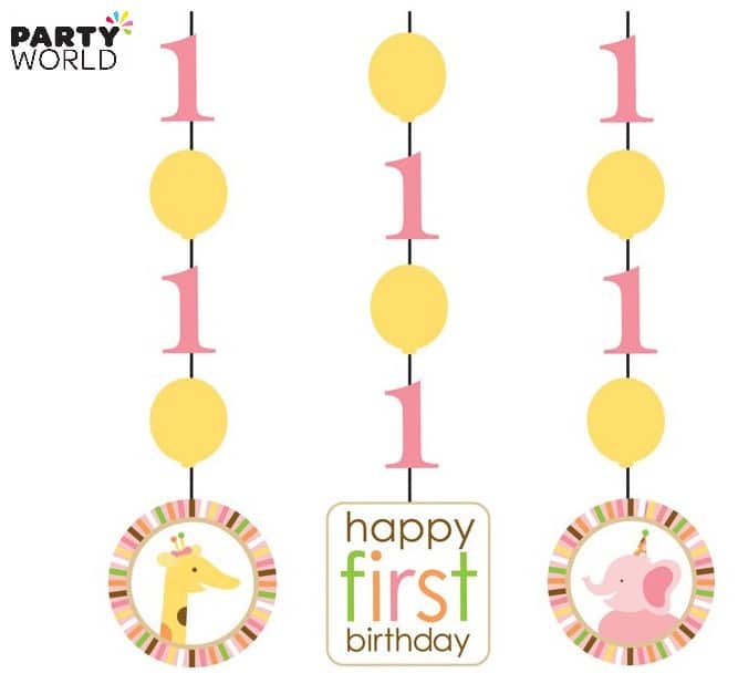 Sweet At One Fancy Hanging Cutouts Pink (3)