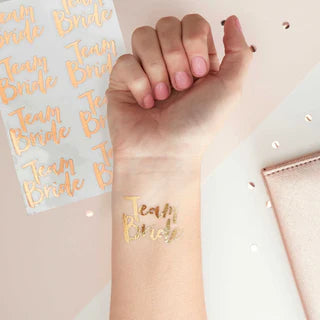 Team Bride Temporary Gold Tattoo - 1pack