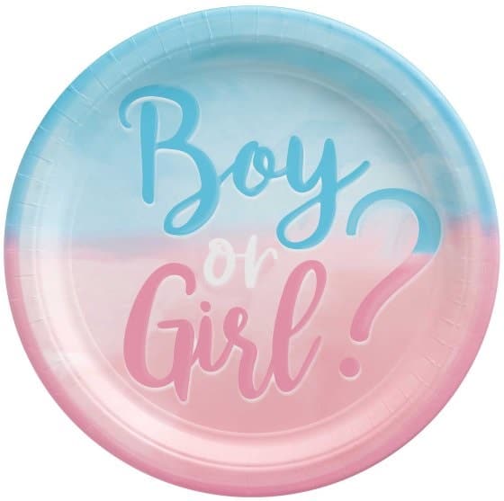 The Big Reveal Boy Or Girl Party Large 26cm Paper Plates (8)