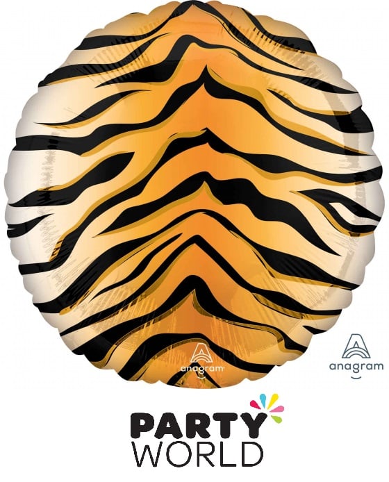 Tiger Print Safari Party Foil Round Balloon 45cm