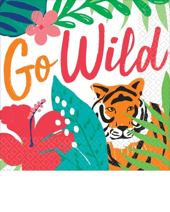 Tropical Jungle Go Wild Paper Beverage Napkins (18)