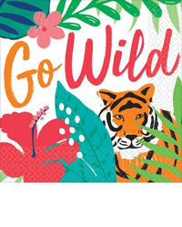 Tropical Jungle Go Wild Paper Beverage Napkins (18)