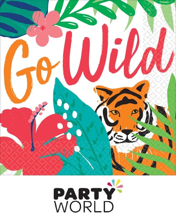 Tropical Jungle Go Wild Paper Beverage Napkins (18)