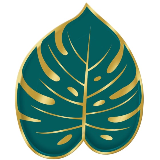 Tropical Palm Leaves 7inch Paper Plates (8pk)
