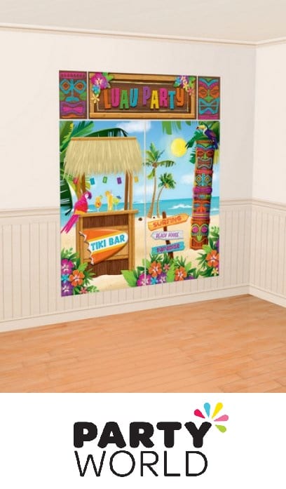Tropical Tiki Party Wall Scene Setter Decorating Kit
