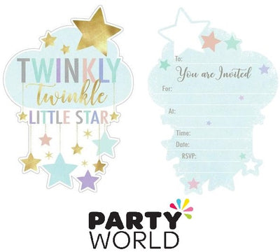 Twinkle Little Star Party Shaped Invitations (8)