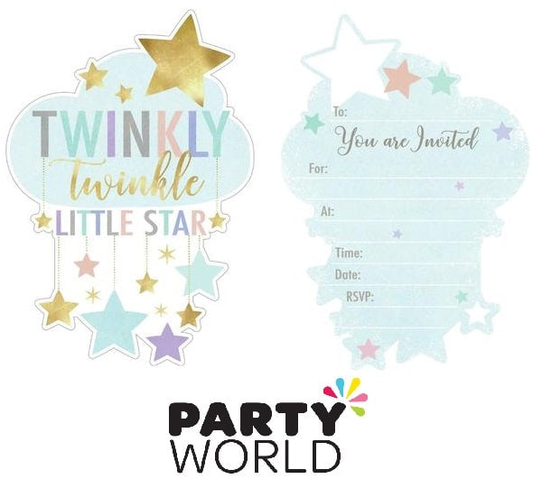 Twinkle Little Star Party Shaped Invitations (8)