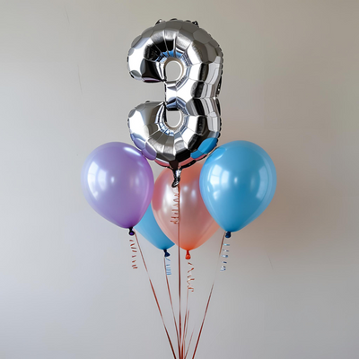 Single Foil Number Balloon Bunch