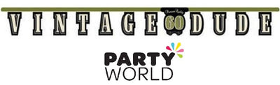 Vintage Dude 60th Birthday Jointed Banner